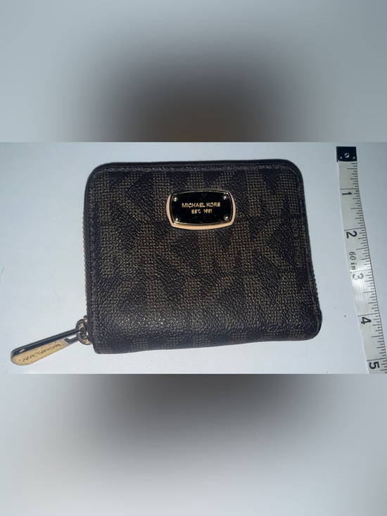 Michael Kors Accessories - Used-Michael Kors Dark Brown Signature Zip-Around Wallst